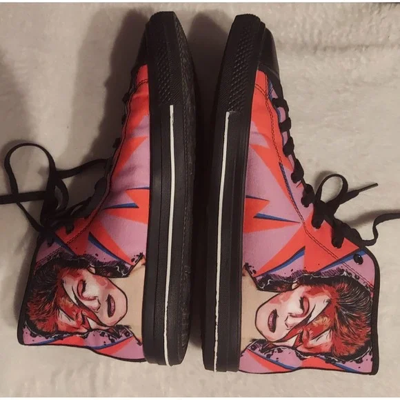 Custom Kiks Mens Womens Custom Made David Bowie High-Top Sneakers Size M/11.5 - Picture 5 of 16